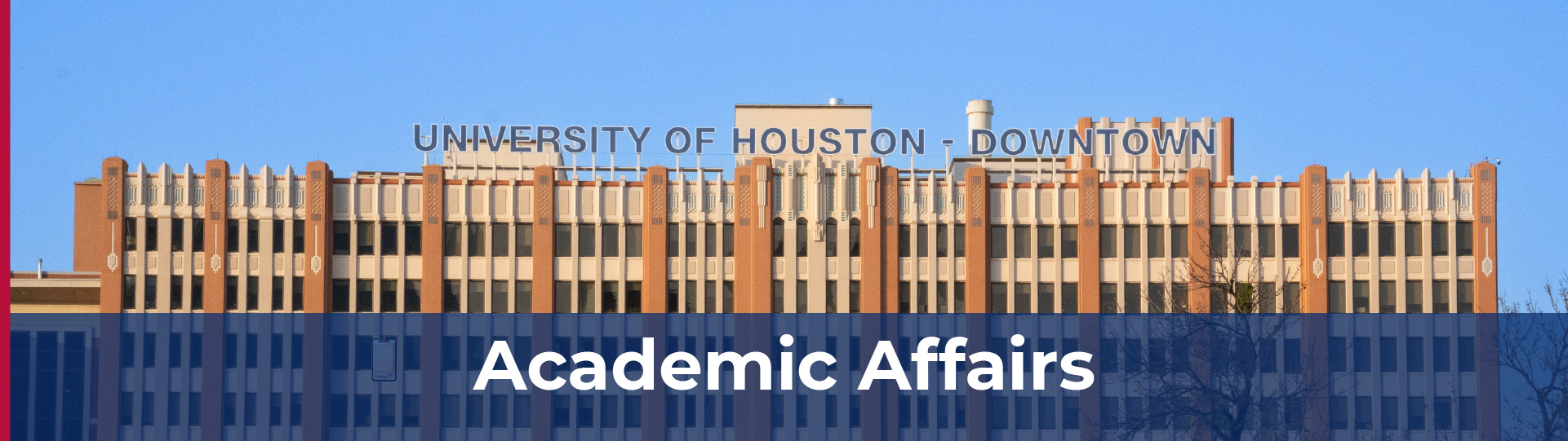 academic affairs banner graphic one main building