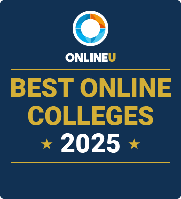 2025 OnlineU psychology degree award badge