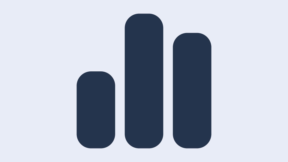 three bar graphs of different heights