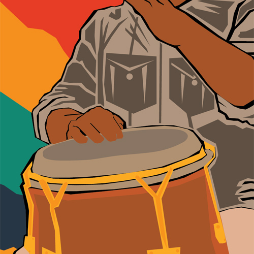 illustration of person playing a drum