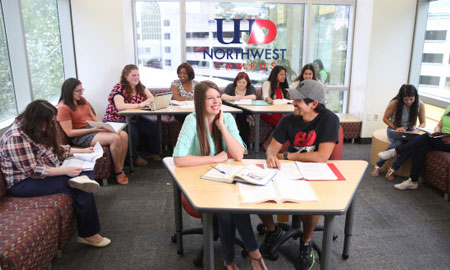 Students in a classroom at the Northwest campus