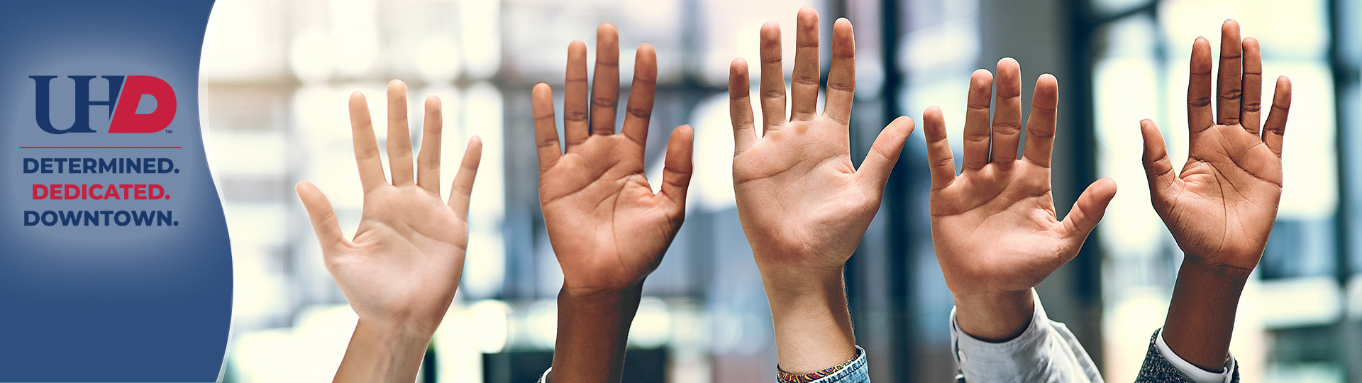 Group of hands raised Group of hands raised