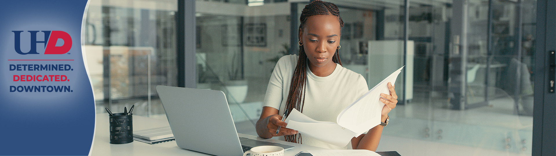 Other Relevant Resources Woman working in an corner office suite