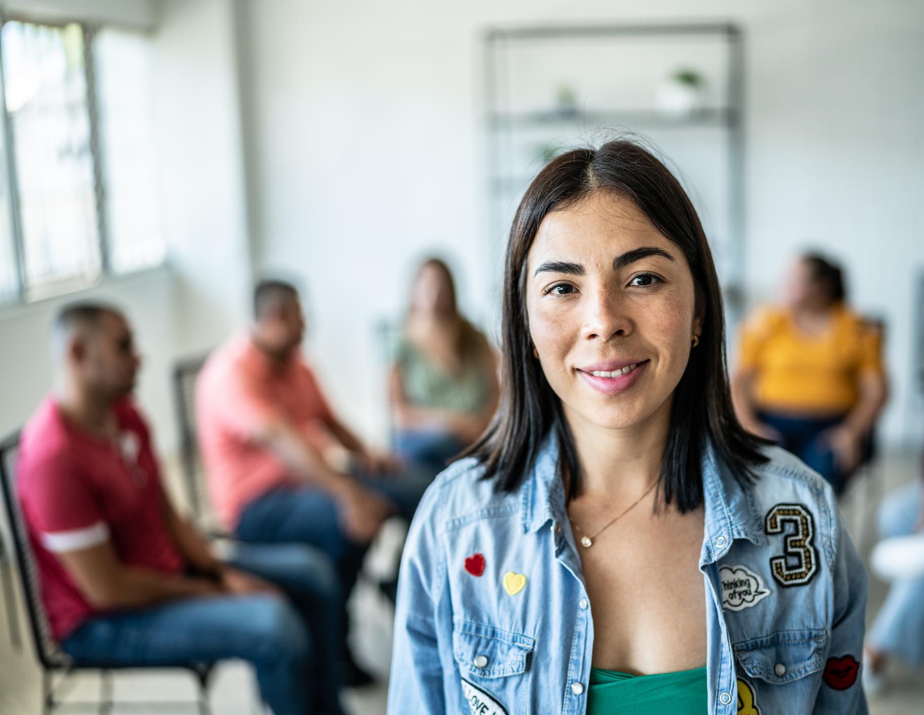 Social Worker in a group session