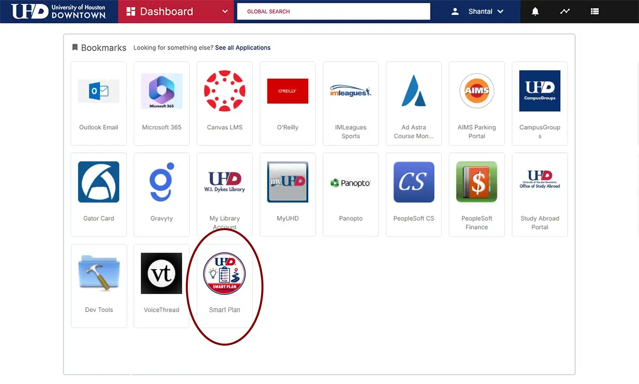 Access UHD student view dashboard
