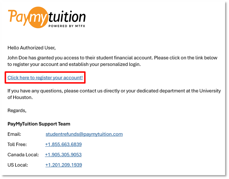 Screenshot of Register Your Account