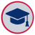 Button of a graduation cap
