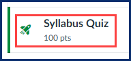 a screenshot of the Test Quiz in Canvas