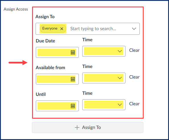 a screenshot of Assign section