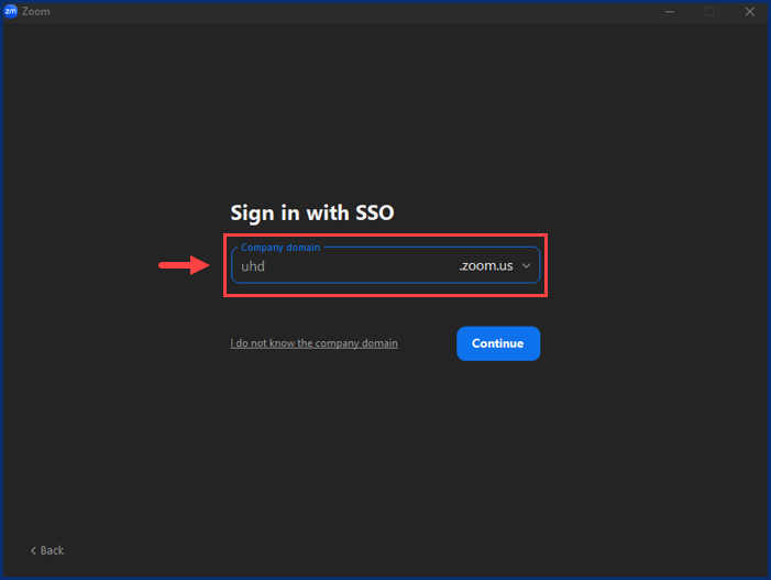 A screenshot of the domain field.