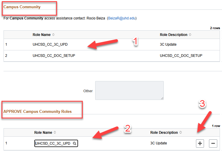 Approve Campus Community Roles screen capture Approve Campus Community Roles screen capture