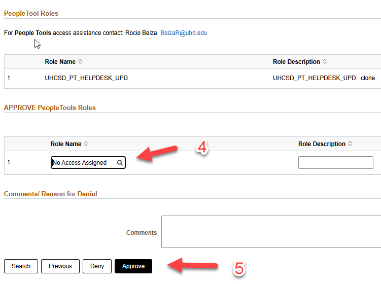 Approve PeopleTools Roles screen capture Approve PeopleTools Roles screen capture