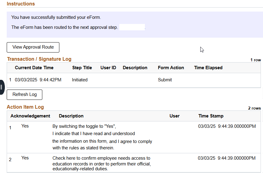 Confirmation Page screen capture Confirmation Page screen capture