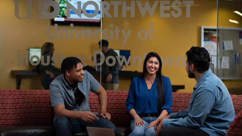 Students in the lounge at UHD Northwest