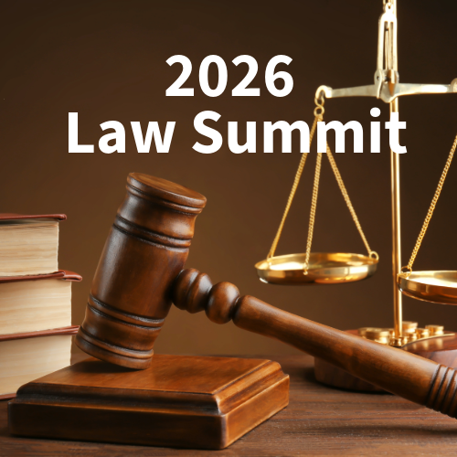 2026 Law Summit, image of a gavel and scales of justice