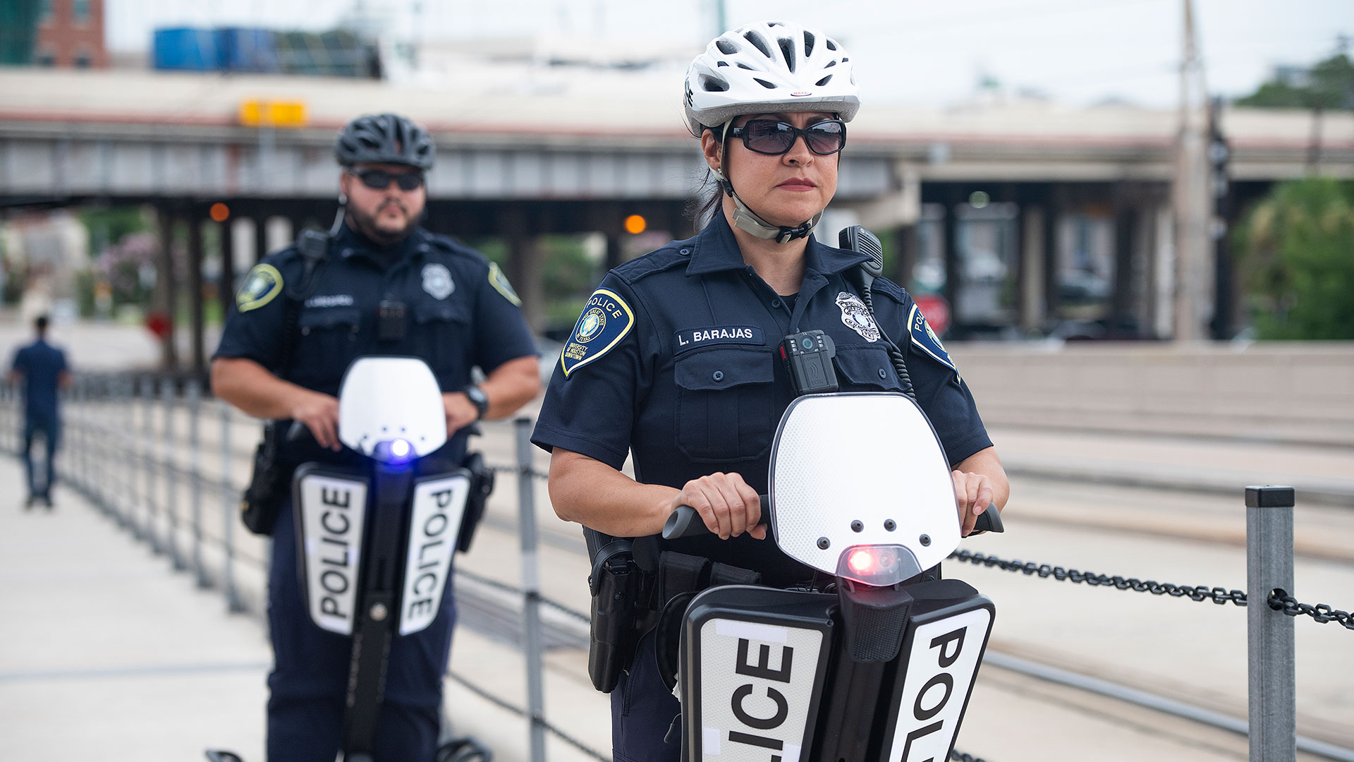 Two Police Officers on Segways Two Police Officers on Segways