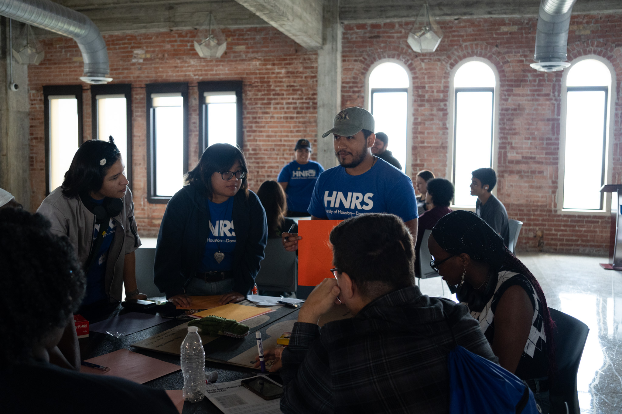 group honors students in discussion in class