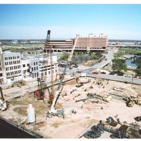 Construction site for Commerce Street Building at the University of Houston-Downtown. Commerce Street Building houses the College of Public Service. 