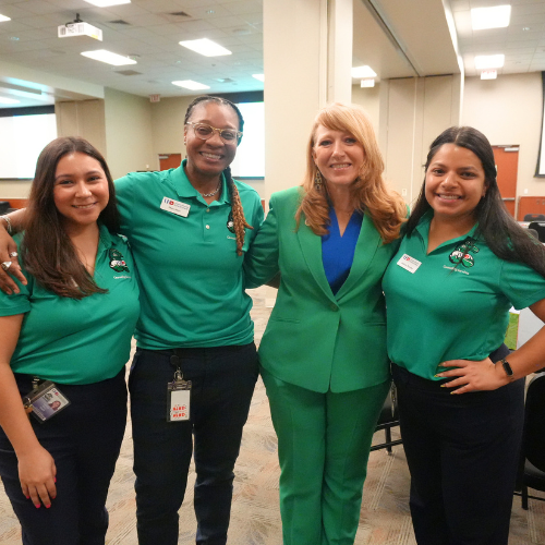 Four members of the University of Houston-Downtown's Counseling Services team at the Mental Health Matters summit.