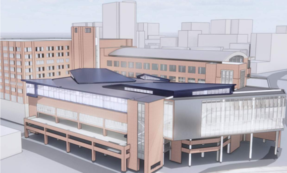 A rendering of the University of Houston-Downtown Welcome Center in the Girard Street Building